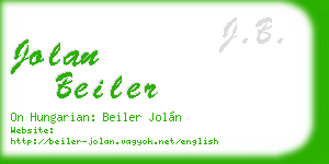 jolan beiler business card